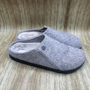 Birkenstock Zermatt Wool Felt Light Gray Slippers Shoes Women's 9 EU 40